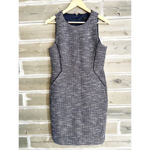 J. Crew Women's Shift Dress Metallic Tweed Mini Sleeveless Work Black Size 8